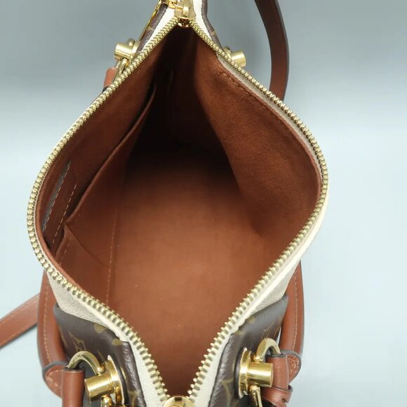 Louis Vuitton Tote V BB Brown&White Monogram Canvas Satchel 1637-010225 - Picture 9 of 12